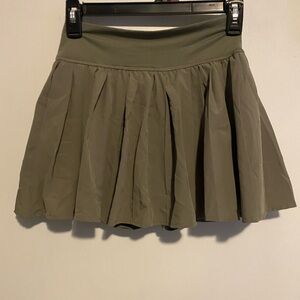 Olive Green Pleated Women's Skirt
